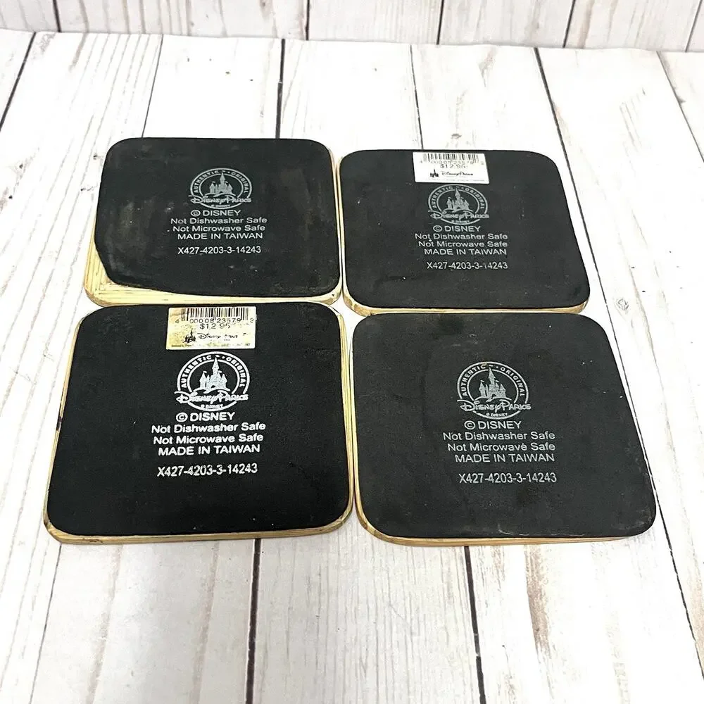 Disney Parks Disney Enchanted Tiki Room Bamboo Coaster Set of 4 RARE!! READ!!